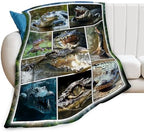 Crocodile Blanket Alligator Animal Throw Blankets Gifts for Girls Boys Kids Crocodile Lover Soft Cozy Fleece Plush for Couch Sofa Bed 80"x60" by Unknown