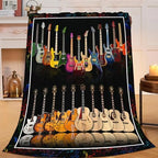 Guitar Bass Blanket for Girls Women Boys Men Adults Kids Soft Cozy Fleece Musical Instrument Throw Blankets Music Lover Gifts Warm Flannel Plush Stuff Lightweight Decorative Blanket 50"X40" by Unknown