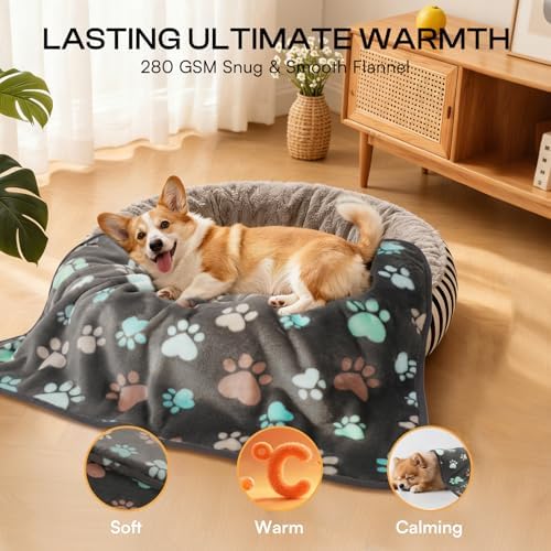 Luciphia 1 Pack 6 Dog Blankets Cat Soft Fluffy Fleece Pet Blanket Warm Cute Print Design Puppy Kitten Doggy Paw Medium(30"x20") - Image 4