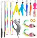 ZPH Cat Toys,Interactive Feather Variety Pack for Cats Wand Kitten Toy-Includ Cat Exercise Toy Fluffy Mouse Worms&Fish by PetsToys