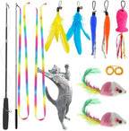 ZPH Cat Toys,Interactive Feather Variety Pack for Cats Wand Kitten Toy-Includ Cat Exercise Toy Fluffy Mouse Worms&Fish by PetsToys