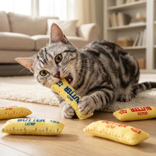 6Pcs Butter Catnip Crinkle Paper Sound Toys for Cat, Catmint Cat Toy Gift - Image 5