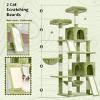 Gitelsnour Cat Tree, 71'' Tower for Large Cat with Scratching Post, GCT032GR - Image 3