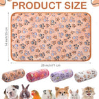 Reginary 4 Pcs Guinea Pig Fleece Cage Liners, Paw Print, 28 x 14 Inch - Image 2