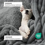 Bedsure ComfyFleece® Waterproof Blanket for Bed, Queen（86"x108"） Warm Grey - Image 2