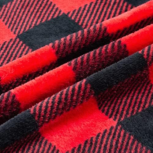 BEDELITE Christmas Fleece Throw Blanket for Couch & Bed, Red & Black. - Image 6