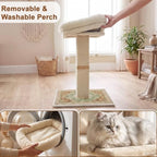 Cat Scratching Post with Bed for Indoor Adult Cats, Cat Perch,Green - Image 7