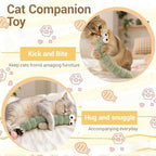 3 Pack Long Cat Kicker Toys with Catnip, 14.5 Inch Plush Caterpillar Cat Toys for Indoor Cats, Interactive Kicker Toys with Rabbit Fur Tail for Biting and Play - Image 5