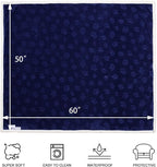 Waterproof Blanket for Bed, Dog Blankets for Large Dogs, Waterproof Cat Blanket Washable, Soft Sherpa Fleece Puppy Blanket, Reversible Throw Protector for Couch Car, 50"X60", Navy Blue