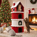 LUCKLIFE 60" Christmas Cat Tree,Multi-Level Condo Tower by Unknown