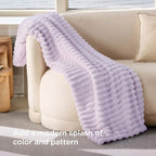 Bedsure Soft Twin Blanket for Bed Decor Gifts Lavender Fog 60"x80" - Image 3