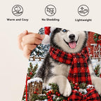 Husky Christmas Throw Blanket Snowy Farm Dog Holiday Gifts 50''x60'' - Image 7