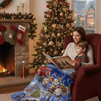 Neasow Christmas Throw Blanket, Santa Claus and Reindeer Sleigh Christmas Eve Moon Design Soft Fuzzy Cozy Flannel Blanket Gift for Family and Friends Home Sofa Couch Chair Decorative 50x60 Inch - Image 5
