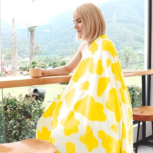 Fleece Blanket Soft Cozy Yellow Throw Blanket 50"x60" Lightweight Decorative Blanket for Couch Bed Yellow Gifts for Teens Girls Women Birthday - Image 5