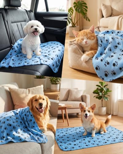 Comsmart Dog Blankets, 6 Pack Fleece Pet Blankets, 39x31 inches, Blue - Image 6