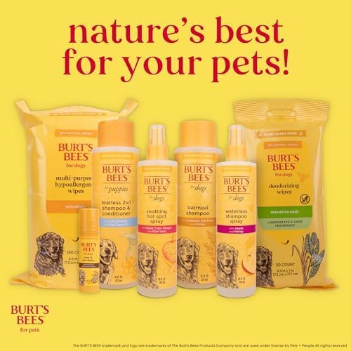 Burt’s Bees for Pets Oatmeal Dog Shampoo with Honey, Soothing Dog Shampoo for Itchy and Sensitive Skin, pH Balanced Formula That Gently Cleans and Moisturizes Dog Coats, 32 Fl Oz