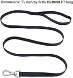 Waterproof Dog Training Leash 50FT 30FT 15FT 10FT 5FT Heavy Duty Recall Long Lead for Large Medium Small Dogs (10FT, Black)