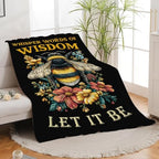 Bee Blanket for Girls Women Boys Men Adults Kids Soft Cozy Fleece Bee Floral Insect Throw Blankets Gifts Warm Flannel Plush Lightweight Decor for Couch Bed Sofa 80"X60" - Image 3