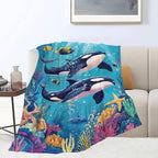 Whale Throw Blanket Ocean Whale Stuff Gifts for Kids Girls Boys Adults Women Man Soft Cozy Warm Plush Fluffy Fuzzy Fleece Blanket Decor 50''X60'' - Image 6