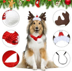 SATINIOR 4 Pcs Christmas Pet Costume Santa Hat Reindeer Antler,Funny Style - Image 6