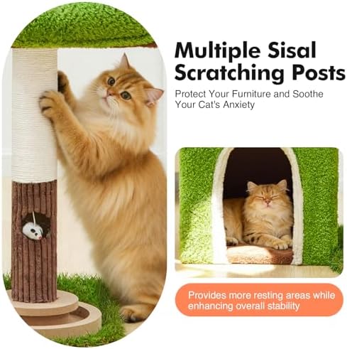 Woochpet Cat Tree Tower, Green - Image 2