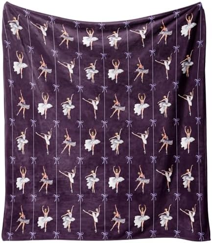 Christmas Throw Blanket for Couch 60x50,Winter Holiday Festival Cute Merry Xmas Nutcracker Ballerina Girl Gifts Blankets for Woman,Soft Flannel Fleece Blankets for Home Living Room Bed Chair Decor by Yiyhuxf