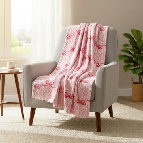 40x60 Inch Pink Bow Blankets for Girls - Image 4
