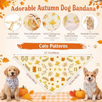Huhumy 100Pcs Fall Dog Bandanas Bulk Autumn Pet Scarf Bib Neckerchief Decor - Image 3