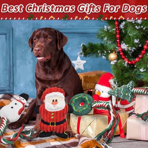 4 Pack Christmas Dog Toys, Christmas Squeaky Dog Toys Gifts for Large Medium Small Puppy,Dog Chew Toys,Christma Dogs Toys Gift - Image 7