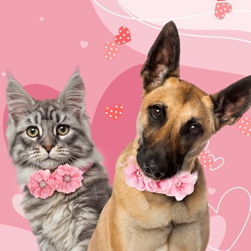 50 Pcs Dog Collar Flowers Pink Flower Dog Bows - Image 7