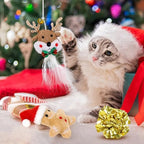 Christmas Stocking Cat Toys, 12PCS Xmas Cat Toy Set with Squeaky Toys, Balls, Cat Teaser - Image 2