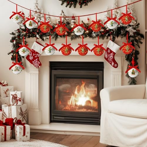 Cactus Christmas Decor - Cactus Ornament Tree Decorations Hanging Balls, Christmas Cactus Decorations Ball 2.36 Inch for Xmas Tree Party Home Holiday，Xmas Gifts Set of 16Pcs - Image 5