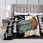 Sleepy Cowboy Boots Blanket Throw Gift for Girls Women 60"X50" - Image 6