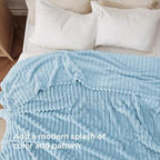 Bedsure Soft Cal King Size Blanket for Bed Light Blue 102"x96" - Image 3