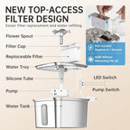 Veken Innovation Award Winner Stainless Steel Cat Water Fountain, 108oz, C2 - Image 3