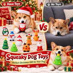 Soulchen 10 Pcs Dog Christmas Chew Toys Latex Squeaky Interactive Dog Toys - Image 6