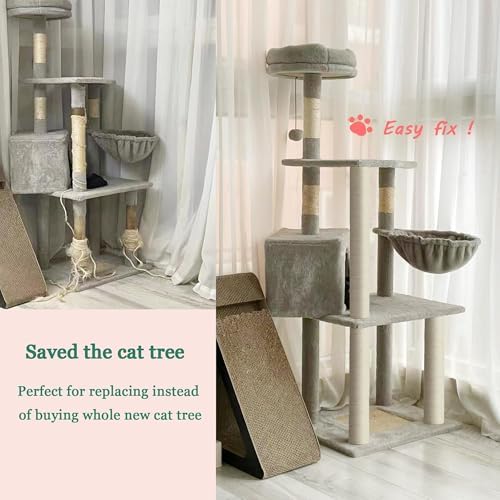 4 PCS Cat Tree Replacement Post, 15.7in & 7.9in M8 Scratching Refill Pole - Image 3