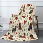 Cute Christmas Dogs Throw Blanket - Warm Flannel Fleece Travel Blanket, Cozy Soft Gift for Women, Men, Girls, Boys, Kids - 60"X50" by Odfovowo