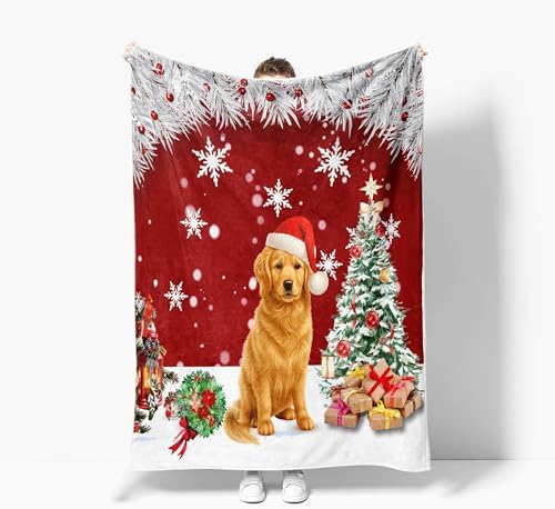 Christmas Throw Blanket Soft and Warm Throw Blankets for Couch Sofa Bed Winter Holiday Snowflakes Cute Dog Decorative Cozy Blanket Blanket 50"x60" - Image 4