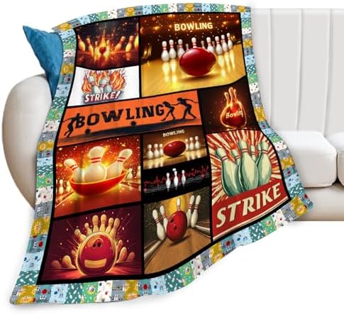 Bowling Blanket Bowling Throw Blanket Gifts for Bowling Lovers Women Men Boys Girls Kids Adults Super Soft Cozy Plush Fluffy Fuzzy Fleece Blanket Home Decor 50''X60'' - Image 7