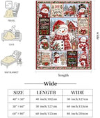 Snowman Christmas Throw Blanket Winter Holiday Patchwork Gifts 60''x80'' - Image 6
