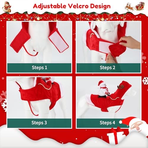 BWOGUE Santa Dog Costume, Dog Christmas Outfit, Santa Rider Costume, Size L - Image 6