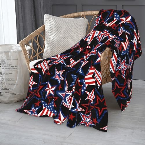 American Patriotics Blanket Skirt Stars and Stripes 4th of July Memorial DayChristmas throw blanket travel blanket Warm Flannel Fleece Blankets Cozy Soft Blanket Gifts for Women Men Girls Boys 50"x40" - Image 3