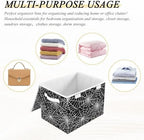Bolaz Storage Bins with Lids and Handles,Halloween Gray Spider Web Storage Box Basket with Cover Collapsible Organizer Containers for Home Closet, Shelves - Image 7