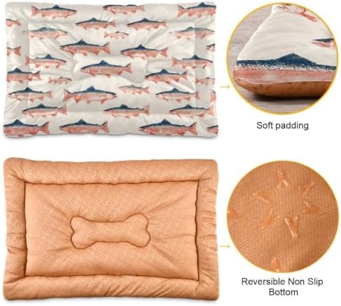Sea Vintge Salmon Fish Dog Bed Mat 18"x24" - Image 3