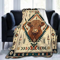 Highland Cow Blanket Western Highland Cow Throw Stuff Gifts 80"x60" by Unknown