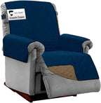 Sofa Shield® Couch Recliner Covers for Dogs, Reversible Furniture Protector with Strap, Stain and Tear Resistant Cushion Cover, 28 inch Seat, Machine Washable Slipcover Pets, Cats, Navy Sand