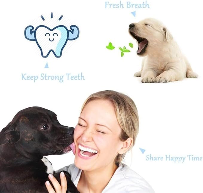 Orgrimmar 8 Pcs 3-Sided Pet Toothbrush Dog Cat Mouth Dental Teeth Care | Pet Brush for Bad Breath Tartar Cleaning