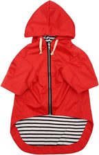 Dog Raincoat rain Jacket Raincoat Dogs Waterproof Small Medium Breeds Zip Closure Storage Pocket Harness Hole Red S