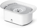 Dog Water Bowl 2.2l/75oz - No Spill Splash-Proof Design, Anti-Slip Suction Base & Slow Flow Dripless Dispenser, Large Capacity Dog Bowl for Messy Drinkers (White- Gray)